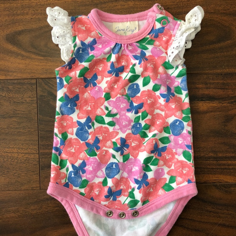 Jamie King for Sapling floral girls onesie. 0-3mo